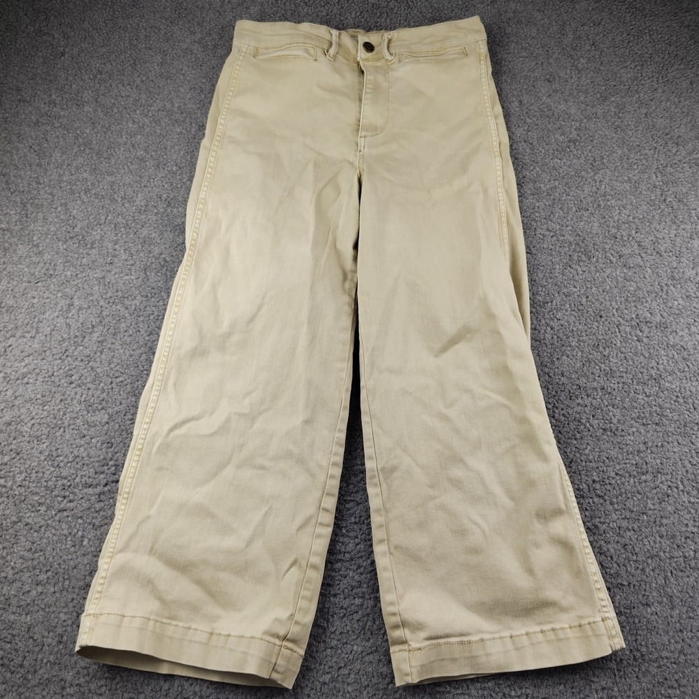 OAT New York Jeans Wide Leg Trousers Sz 6/28 Stretch High Waisted Cropped Capri